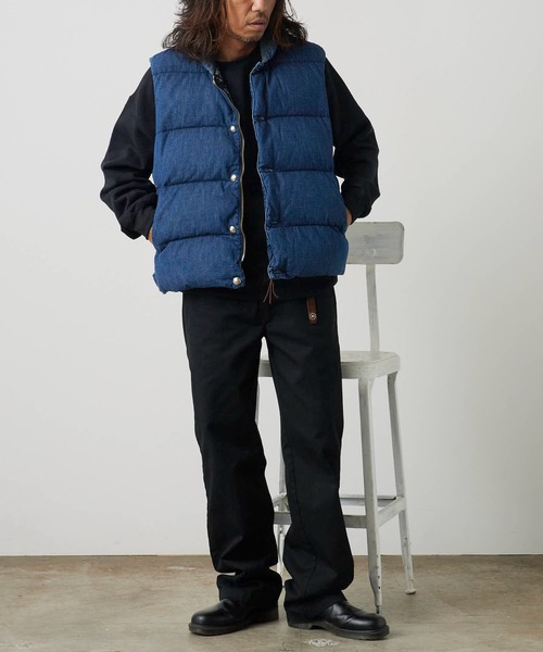 REMI RELIEF/レミレリーフ ナチュラル加工 デニムダウンベスト（ダウン