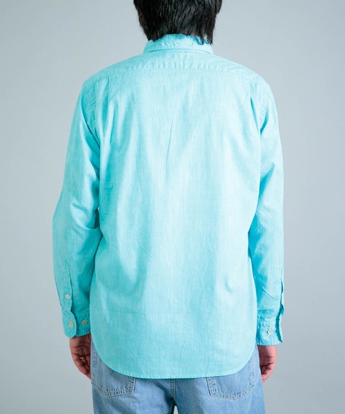 OMNIGOD mens / オムニゴッド] 撚り杢シャンブレー スプレッドカラー