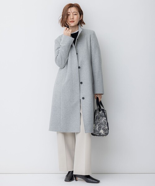 ウールカシミヤビーバー スタンドカラー コート（その他アウター）｜23