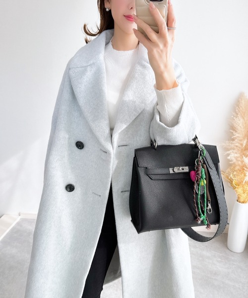 セール】ウール混ビッグカラーチェスターコート（チェスターコート