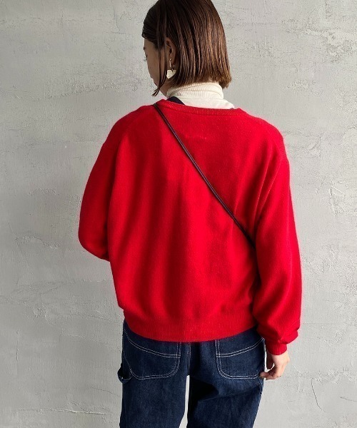 DANTON/ダントン] ワンポイントロゴ クルーネックニットカーディガン