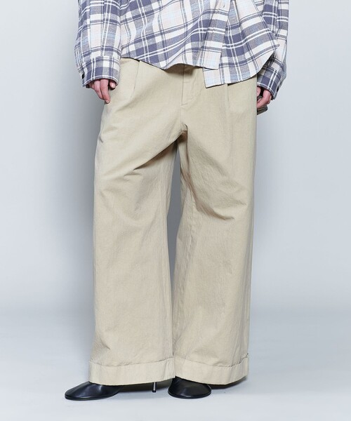 6（ロク）の「＜6(ROKU)＞COTTON RAYON BIG PANTS/パンツ（チノパンツ