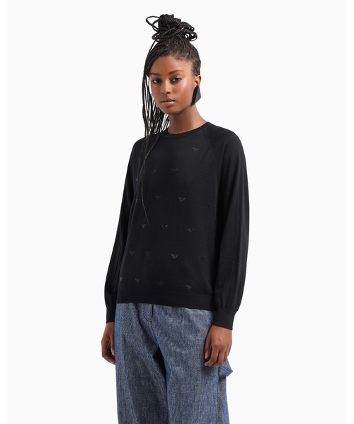 セール】【エンポリオ アルマーニ】セーター ウール プレーンニット