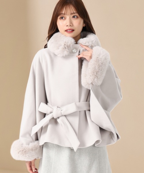 セール】2025秋冬新作 ブローチ付きポンチョコート（ポンチョ）｜MISCH