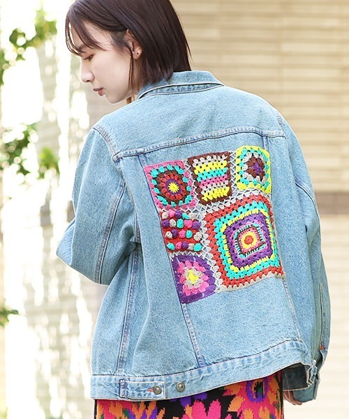 チチカカ（チチカカ）の「【大きいサイズ】クロシェパッチGジャン