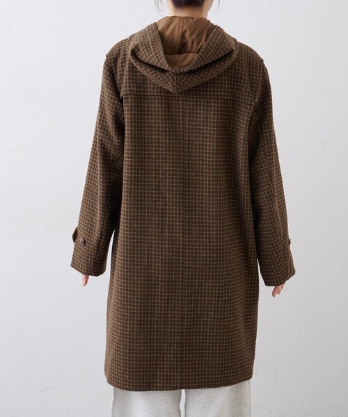 セール】【軽量で暖かい】【GEVACO】チェック柄ダッフルロングコート