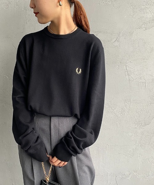 WEB限定】[FRED PERRY/フレッドペリー] ワンポイントロゴ刺繍 クルー