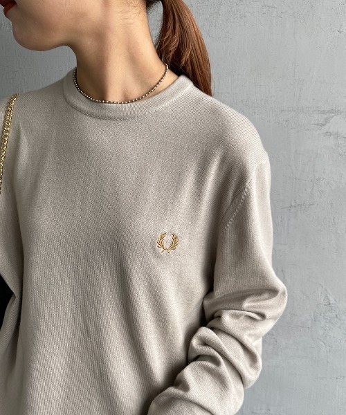 WEB限定】[FRED PERRY/フレッドペリー] ワンポイントロゴ刺繍 クルー