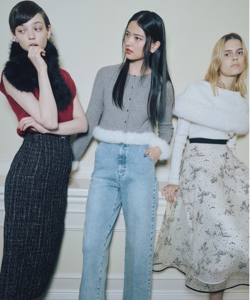 CELFORD（セルフォード）の「ケーブルニットファーカーデ