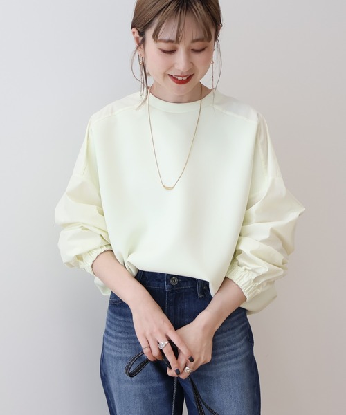 セール】異素材コクーンポンチプルオーバー（スウェット）｜AMERICAN