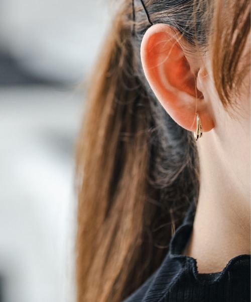 セール】K10 2連風 フープピアス（ピアス（両耳用））｜Jewel closet