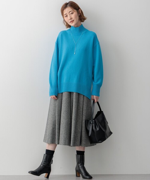 洗える】カシミヤブレンド ハイネック ニット（ニット/セーター）｜23