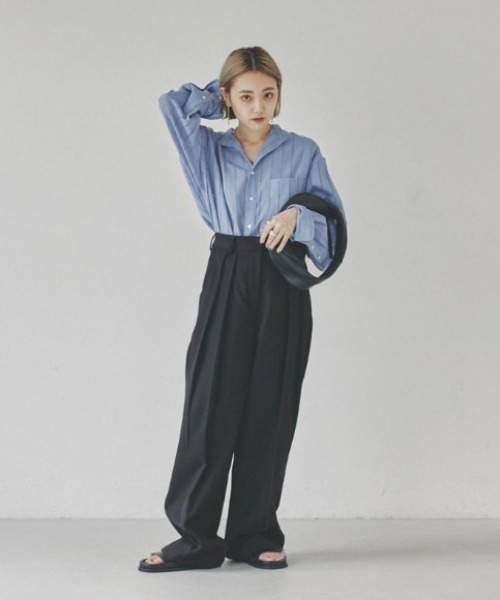 TODAYFUL（トゥデイフル）の「シアーストライプオーバーシャツ（シャツ