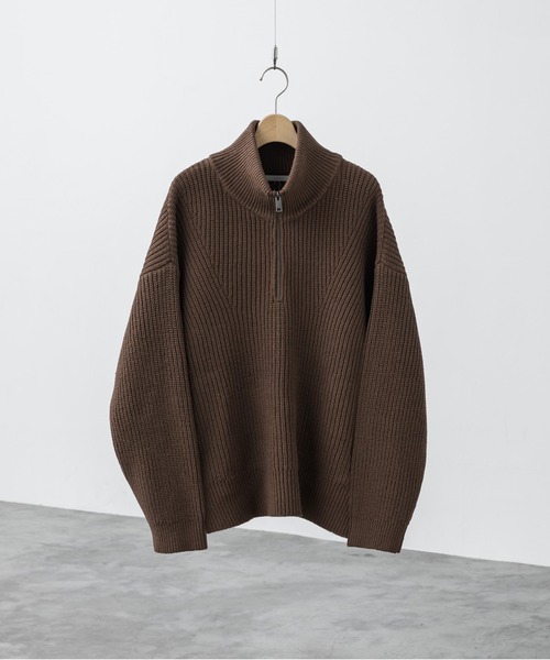WYM LIDNM（ウィム バイ リドム）の「HALF ZIP AZE KNIT（ニット