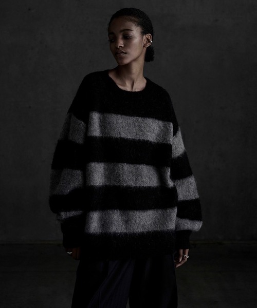 CALLNE】 Mohairmix Crewneck Knit / モヘア混クルーネックニット
