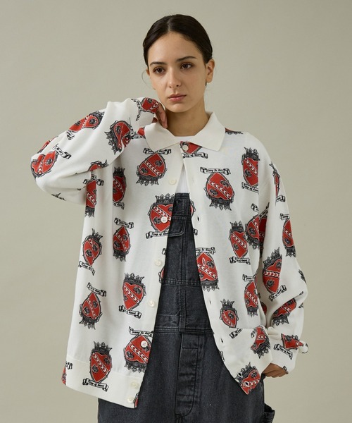 TOWNCRAFT 】PRINTED POLO CARDIGAN/ポロカーディガン/ユニセックス