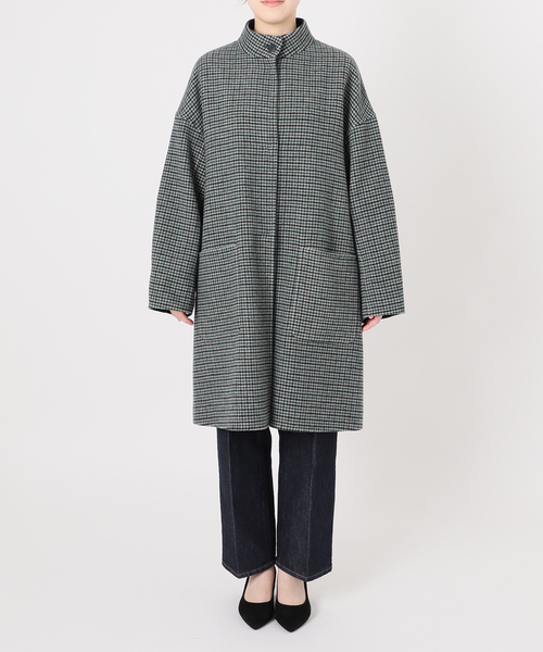 美品 シンプリシテェ S120ブレンドリバーミドルコート グレー 24AW B.C