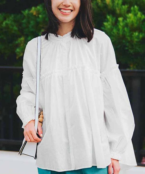 リブ イン コンフォート 大人に似合う 甘すぎないコットンフリル