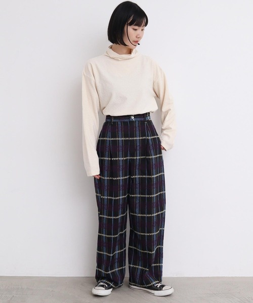 l'atelier du savon（アトリエドサボン）の「○くるくるチェック刺繍