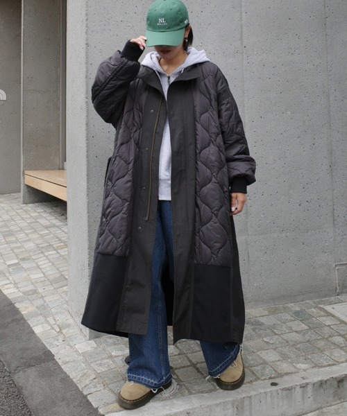 セール】≪新色登場≫【etsinta/エシンタ】切替マキシミリタリーコート