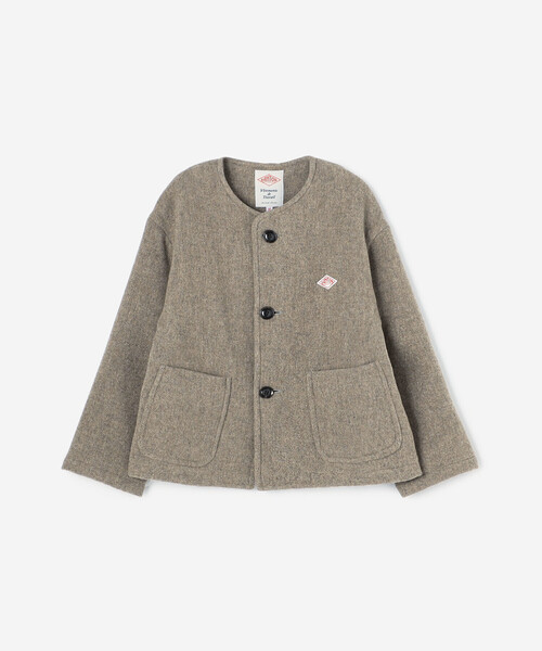 DANTON | ウールライトパイル カラーレスジャケット WOMEN（ノーカラー