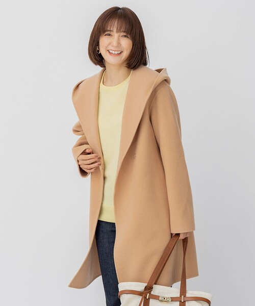 23区（ニジュウサンク）の「ウールリバー フード付き ミドル丈コート