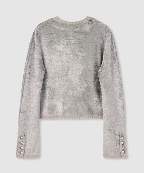 セール】ベロアニットジャケット（カーディガン/ボレロ）｜allureville