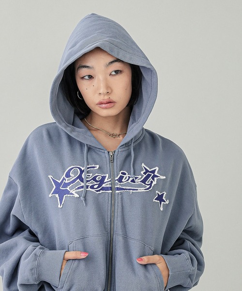 セール】X-girl STAR LOGO ZIP UP HOODIE（パーカー）｜X-girl