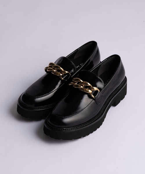 セール】【MOHI】Chain Loafers キヘイチェーン レザーローファー 本革