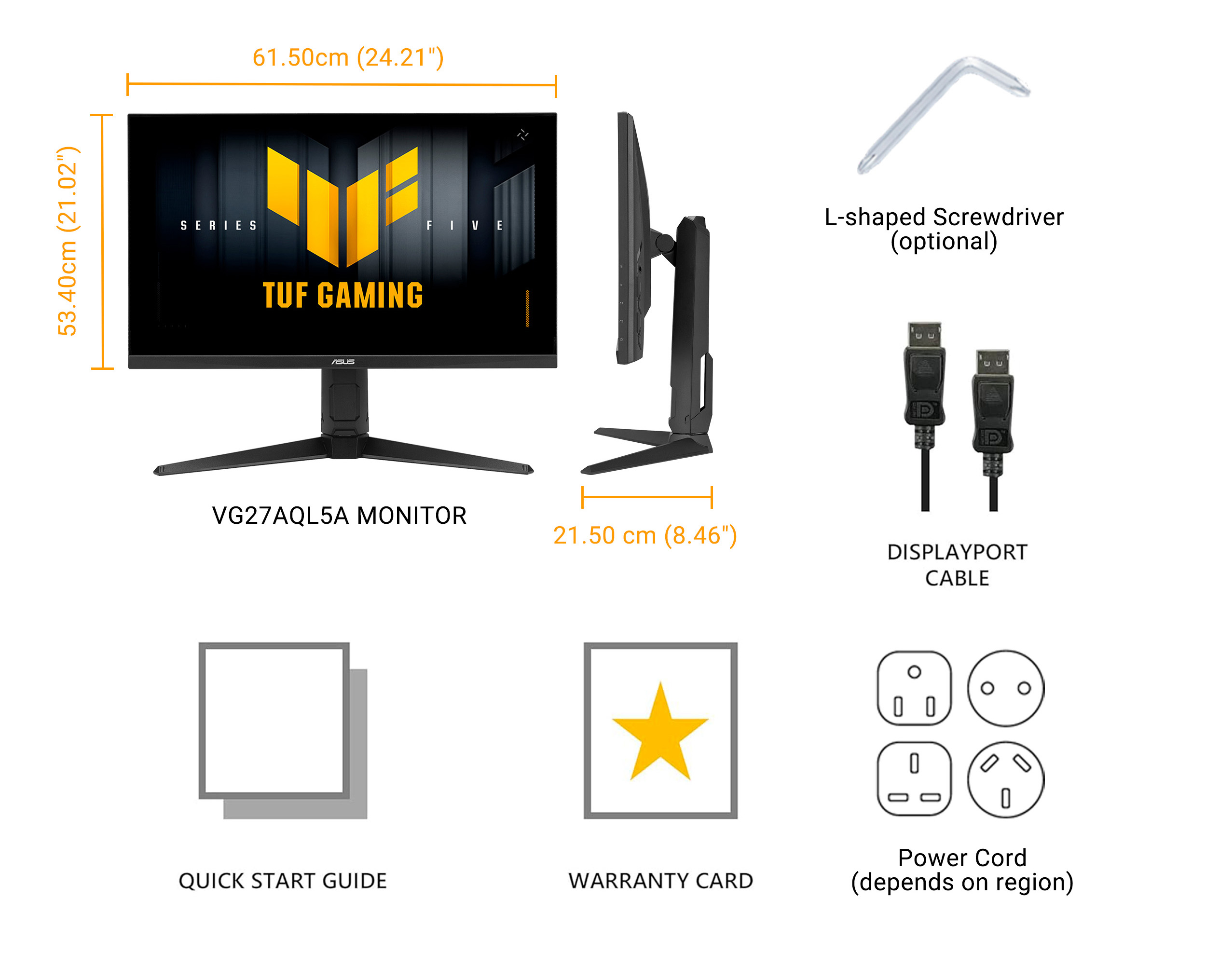 ASUS TUF 27'' QHD 2K 1440P 210Hz IPS FreeSync Premium & G-Sync