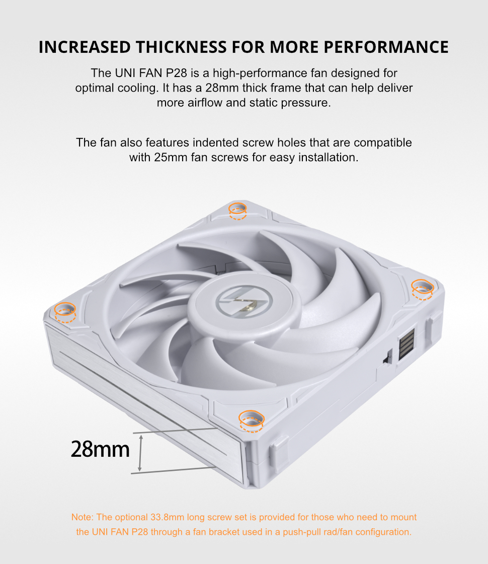 LIAN LI UNI Fan P28 120 White Single Pack Without a Fan Speed