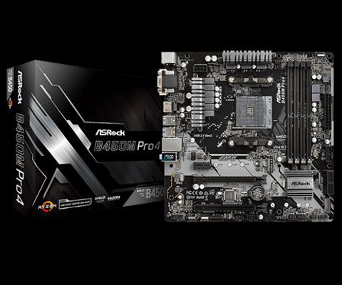 ASRock B450M PRO4 AM4 Micro ATX AMD Motherboard - Newegg.com