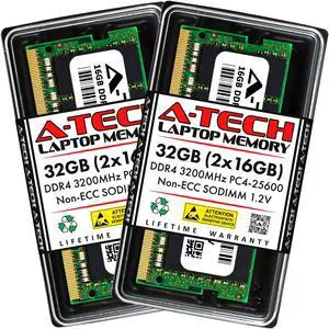 A-Tech 32GB (2x16GB) DDR4 3200MHz SODIMM PC4-25600 Non-ECC