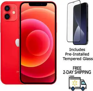 Refurbished: Apple iPhone 12 A2172 (Fully Unlocked) 128GB Red