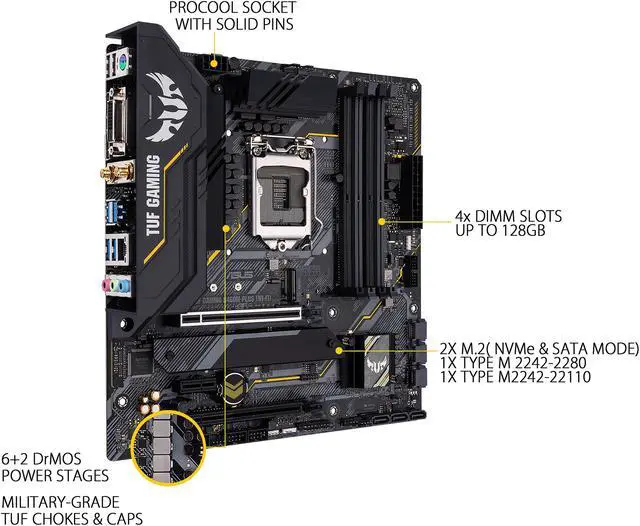 ASUS TUF GAMING B460M-PLUS (WI-FI) LGA 1200 Micro ATX Intel