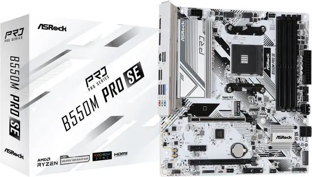 ASRock B550M Pro SE AM4 DDR4 SATA 6Gb/s 1 PCIe 4.0 x16 Micro ATX