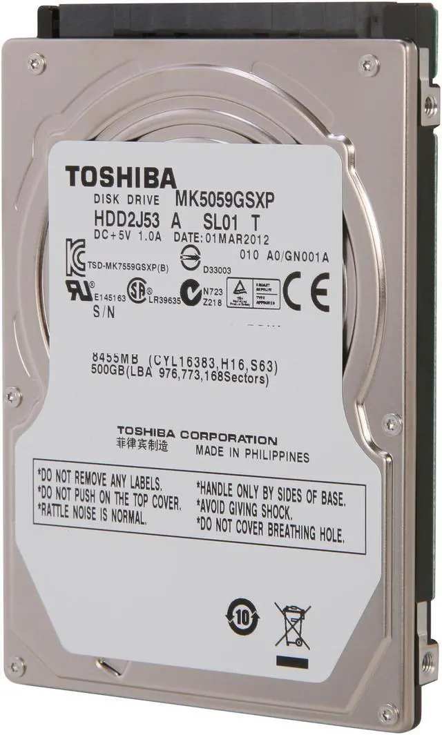 TOSHIBA MK5059GSXP 500GB 5400 RPM 8MB Cache SATA 3.0Gb/s 2.5