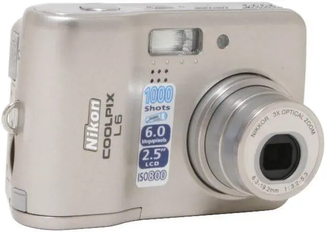 Nikon COOLPIX L6 Silver 6.0 MP Digital Camera - Newegg.com