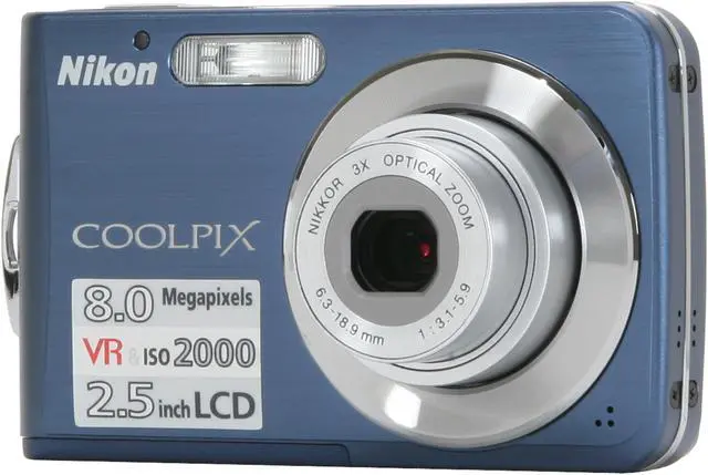 Nikon CoolPix S210 Cool Blue 8.0 MP Digital Camera - Newegg.com