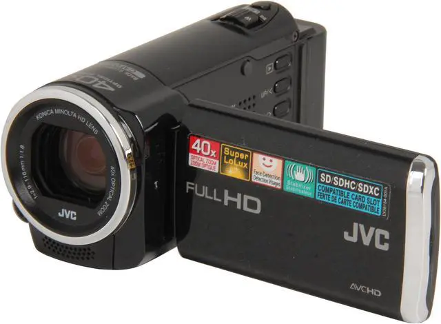 Refurbished: JVC GZ-E10 Black Full HD HDD/Flash Memory Camcorder
