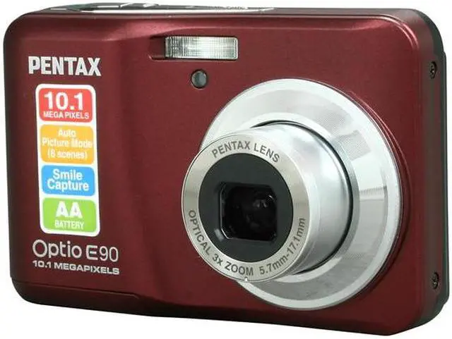 PENTAX Optio E90 Wine Red 10.1 MP Digital Camera - Newegg.com