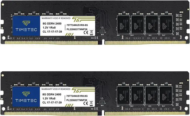 Timetec 16GB KIT(2x8GB) DDR4 2400MHz PC4-19200 Non-ECC Unbuffered