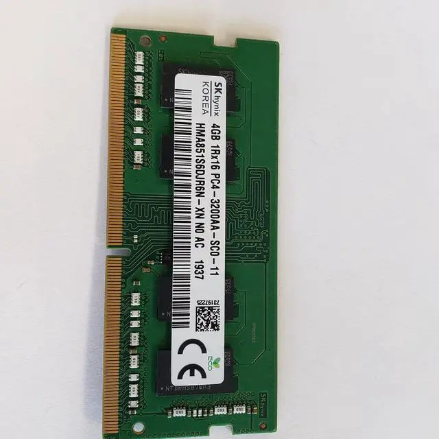 SK hynix HMA851S6DJR6N-XN Non ECC PC4-3200 4GB DDR4 at 3200MHz