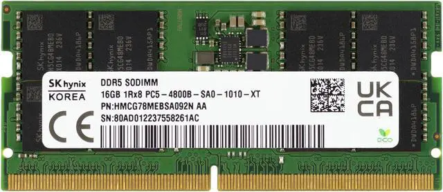 SK Hynix HMCG78MEBSA 16GB 1Rx8 PC5-38400 DDR5 4800MHz Non-ECC