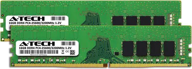 A-Tech 32GB (2x16GB) DDR4 3200MHz DIMM PC4-25600 UDIMM Non-ECC