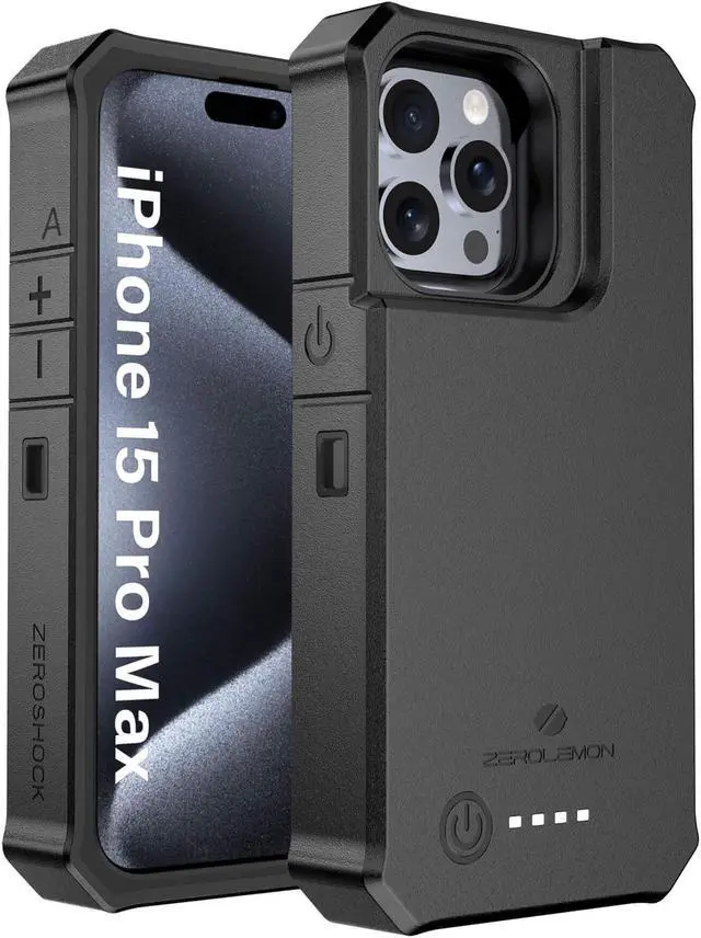 ZEROLEMON Battery Case for iPhone 15 Pro Max, 10000mAh Fast
