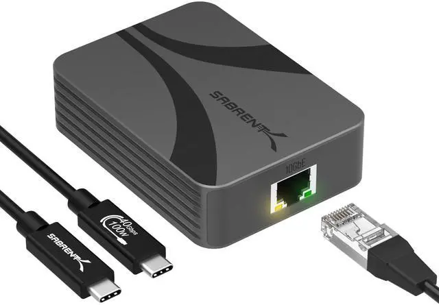 SABRENT USB4 to 10 Gigabit Ethernet Adapter USB-C to 10GbE Network