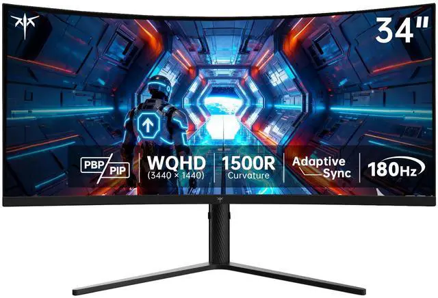 KTC 34 Inch UWQHD Curved Gaming Monitor, 3440x1440 Ultrawide PC