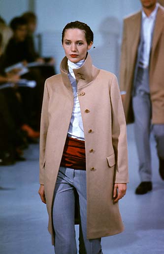 Helmut Lang Vintage 'OG' AW 1997 97 Funnel Neck Brushed Wool Coat