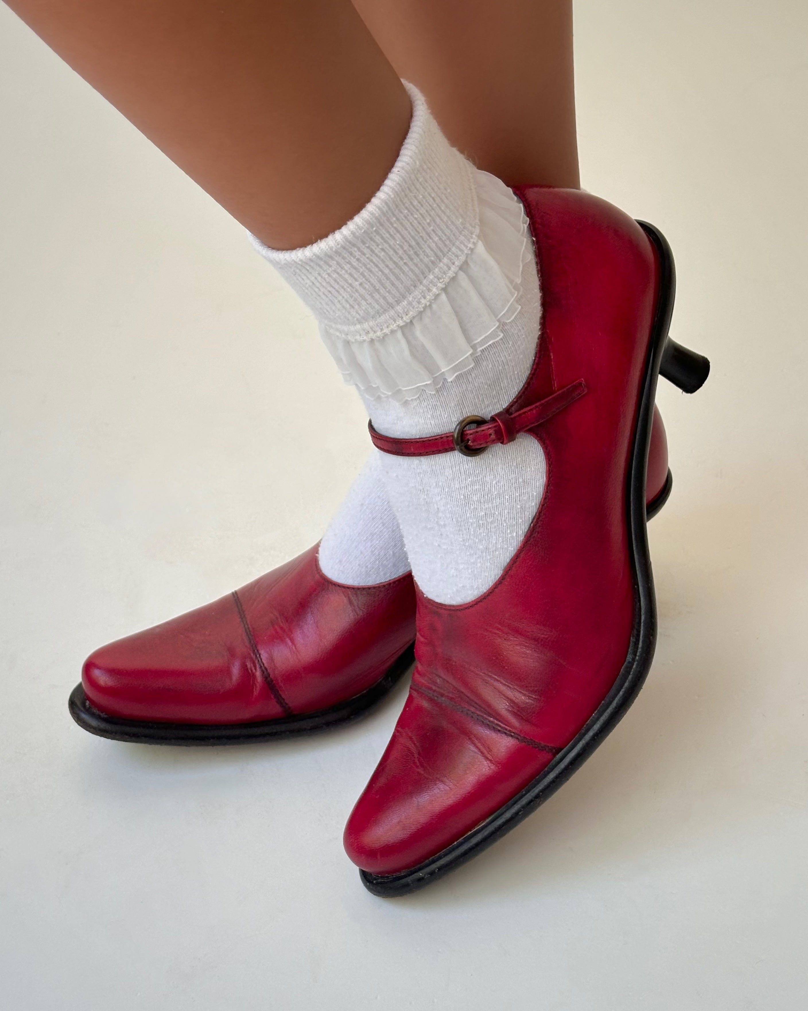 90s Miu Miu Red Mary Janes – Choux Louise
